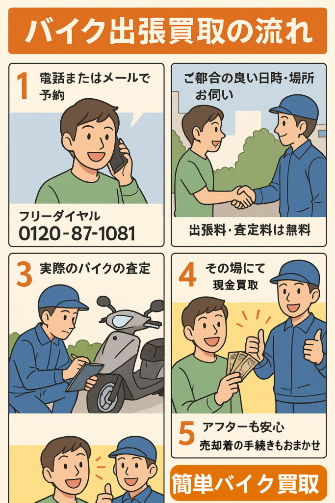 茨城県のバイク買取の流れ
